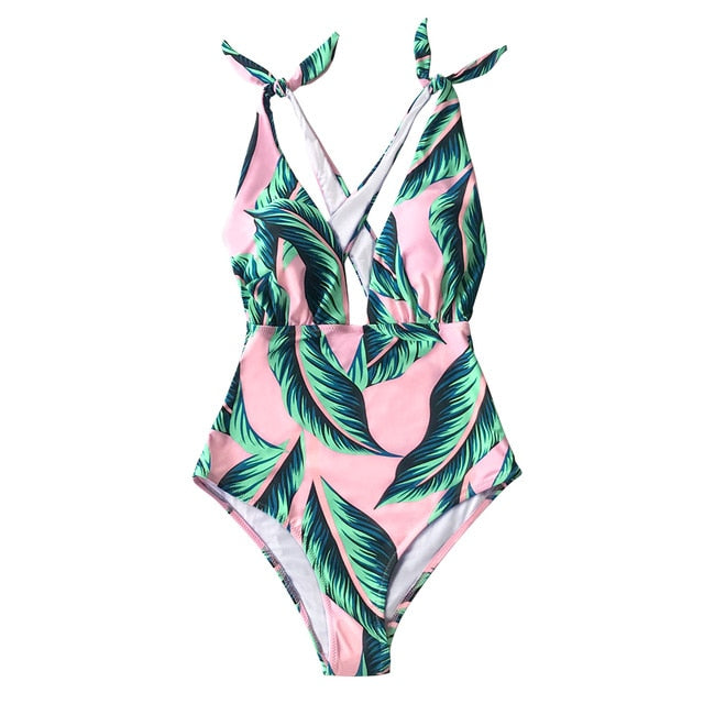 palm one piece swimsuit