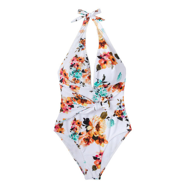 one piece swimsuit with tie waist