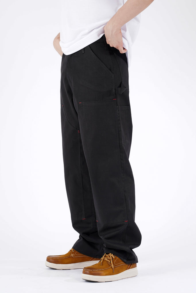 DOUBLE KNEE UTILITY PANTS IN BLACK – Haute Stuff Original