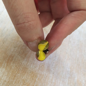 Yellow Twist Stud Earrings - free shipping