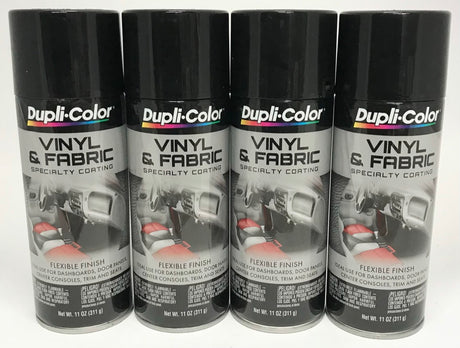 Duplicolor HVP104 - 6 Pack Vinyl & Fabric Spray Paint Gloss Black - 11 oz