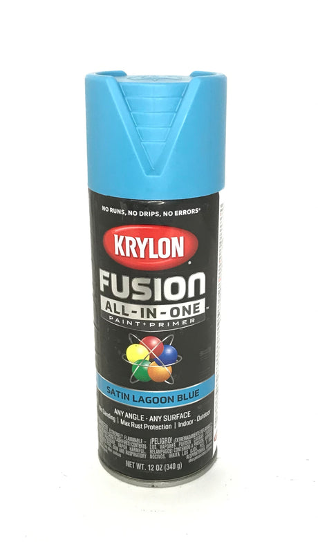 Krylon Fusion All-in-One, Satin, Lagoon Blue, 12 oz. Paint