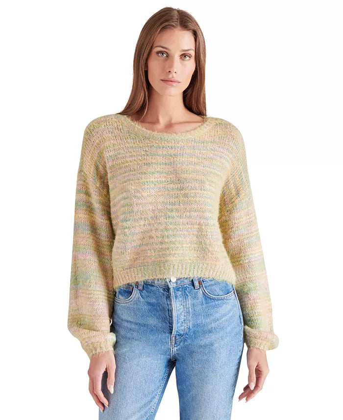 STE  Colette Striped Bubble-Sleeve Sweater