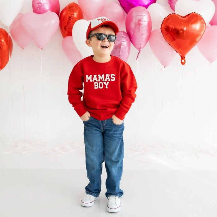 SWE Mamas Boy Patch Pullover in Red