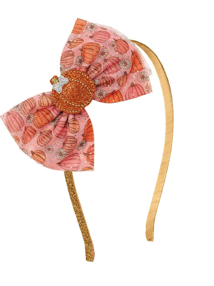 SWE Pumpkin Daisy Glitter Headband