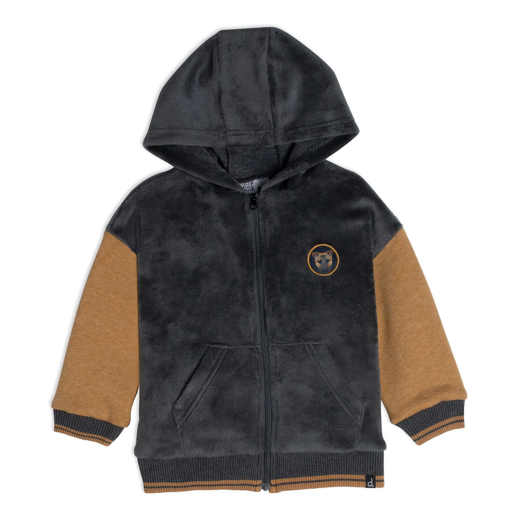 Silkberry Baby Bamboo Fleece Zip Hoodie with Kangaroo Pocket | Galaxy Print | 3T