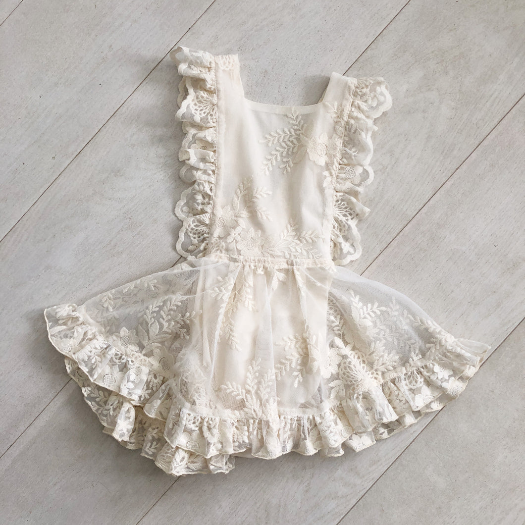 lace pinafore dress