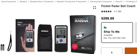 Pocket Radar Ball Coach Training Tool and Radar Gun