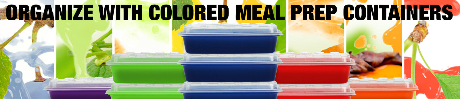 colored meal prep containers