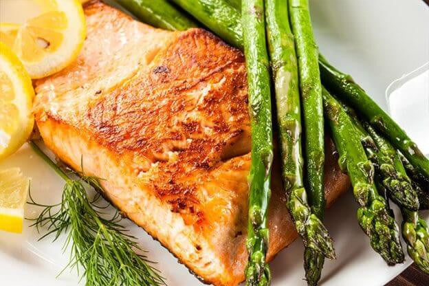 Our Favorite Seafood Recipe: Mustard Baked Salmon with Grilled Asparagus