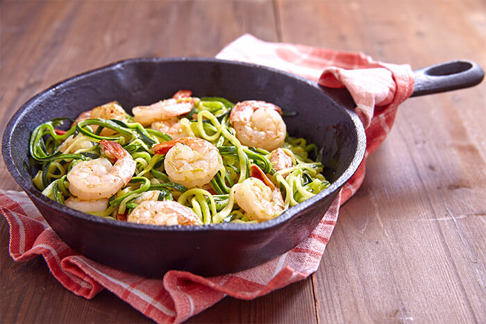 Healthy Zucchini Pasta with Shrimp 5 Servings