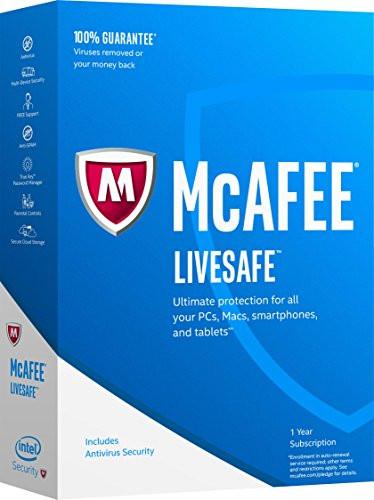  McAfee LiveSafe 1 Year Subscription Windows Android 