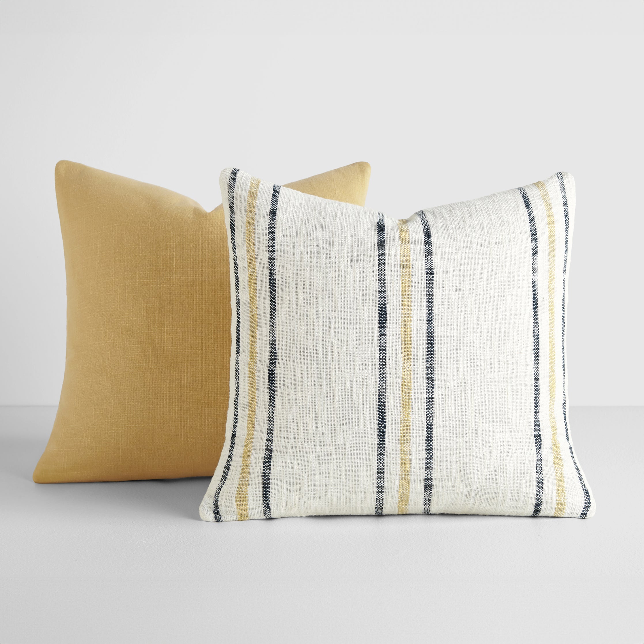 2-Pack Yarn-Dyed Framed Stripe / Solid Décor Throw Pillows - Comfort Canopy product image