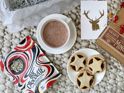 Hot chocolate and mince pies