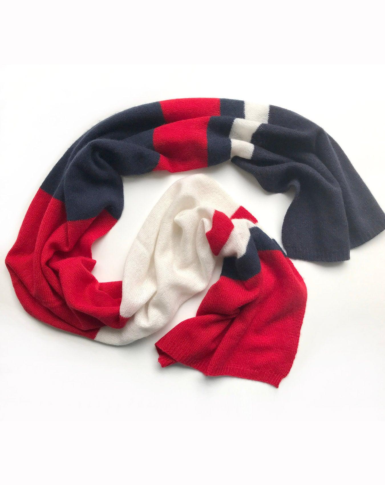 red and cream scarf