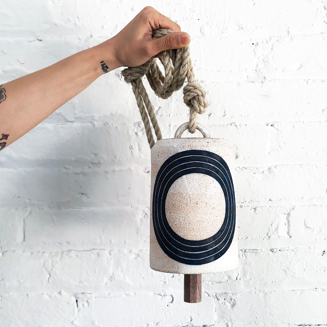 Thrown Bell Tall: Rings Indigo