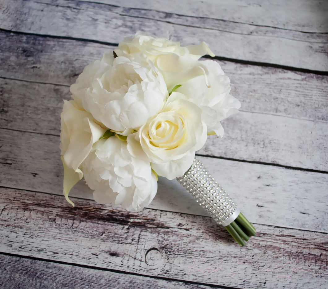Peony Rose And Calla Lily Bouquet
