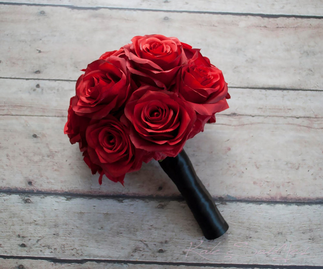 red rose wedding bouquet