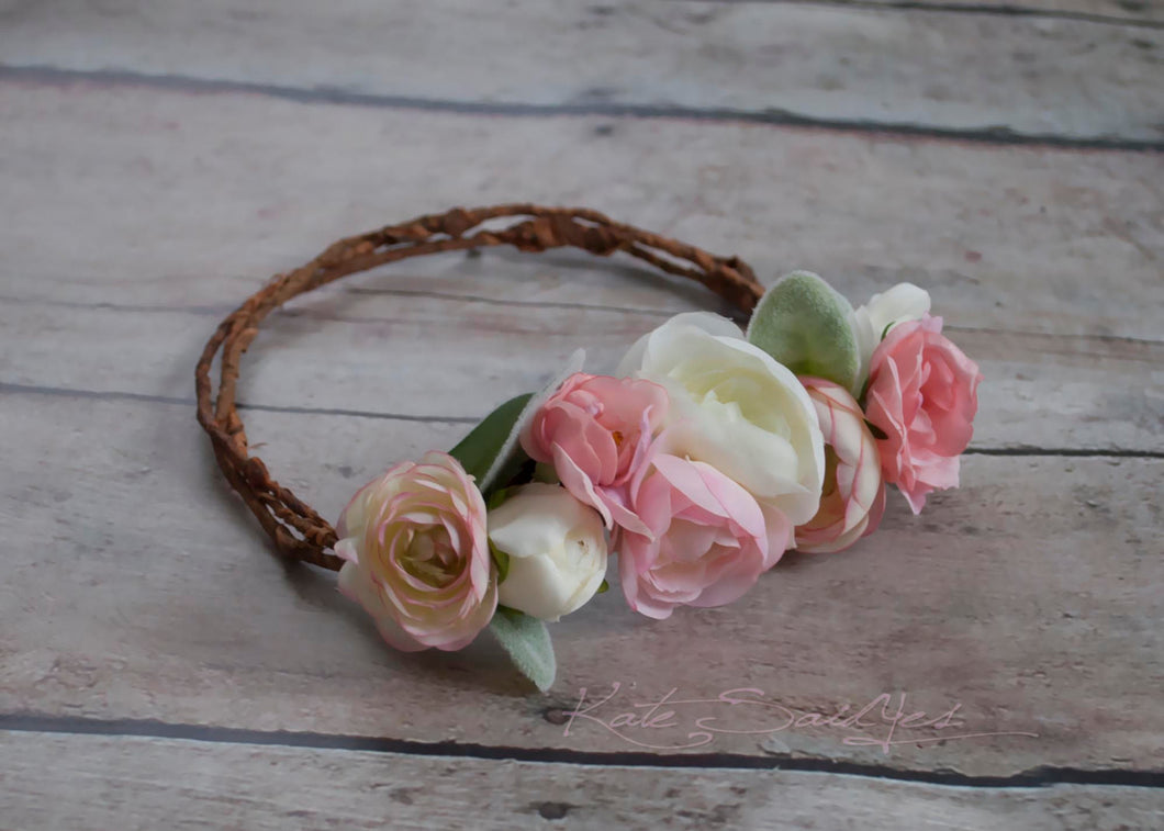 rustic flower headband