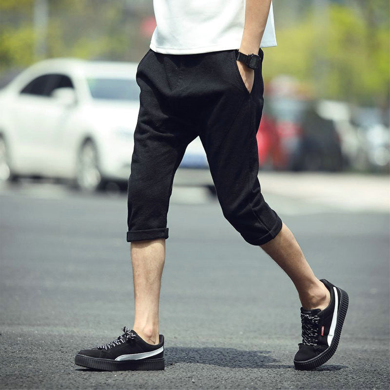 Harem Style Hip Hop Sweatpants Shorts In Black, Gray, and Khaki ...