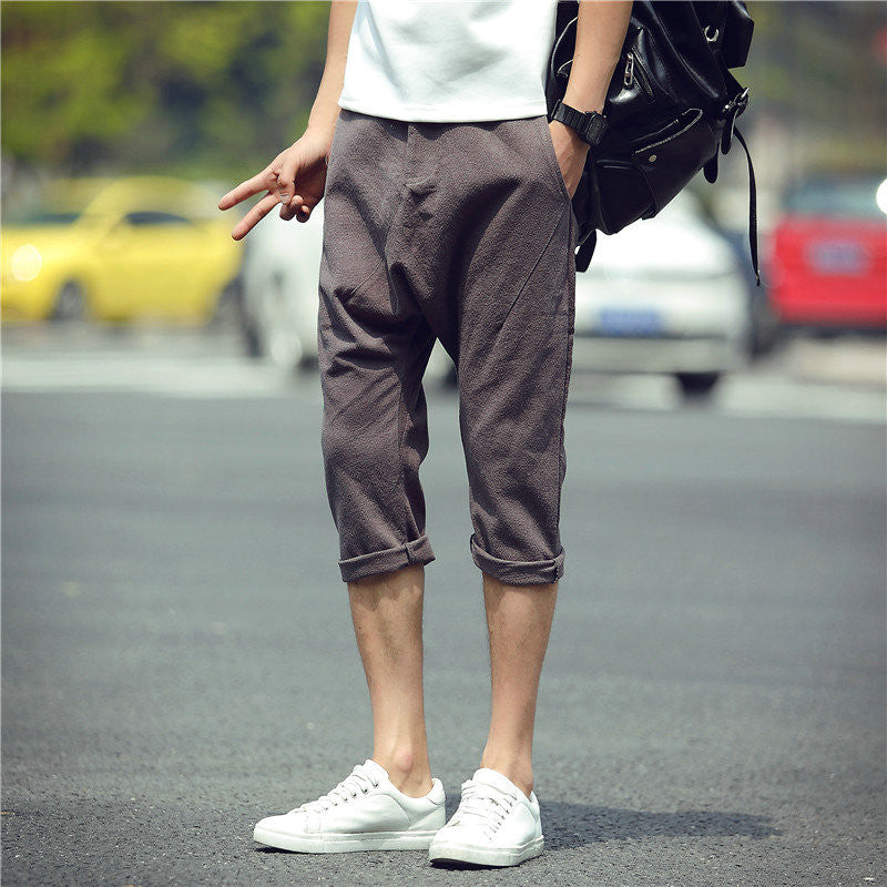 Harem Style Hip Hop Sweatpants Shorts In Black, Gray, and Khaki ...