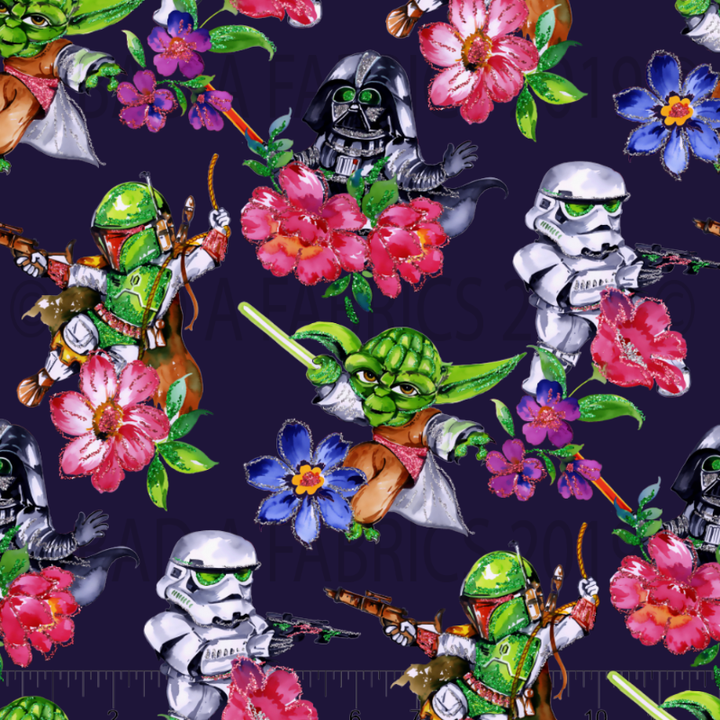 floral star wars fabric