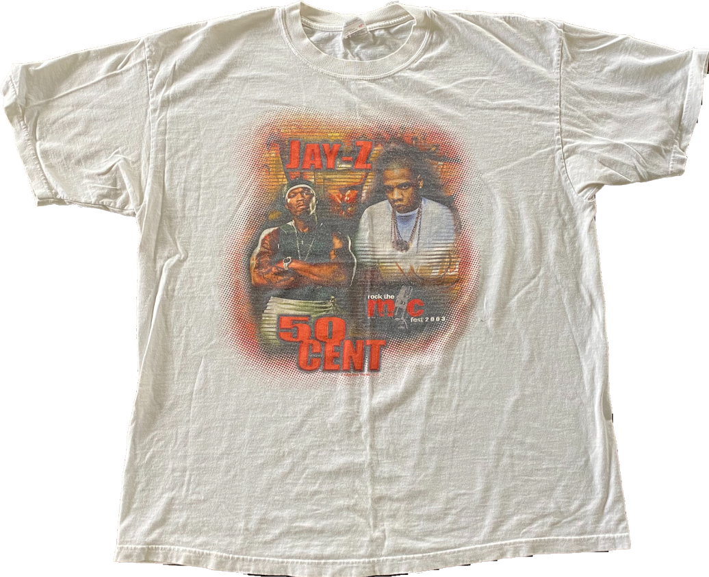 Vintage 50 Cent Jay-Z Rock the Mic 2003 Tour Tee