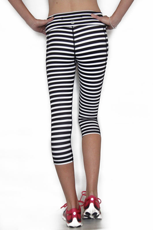 black and white striped capri pants