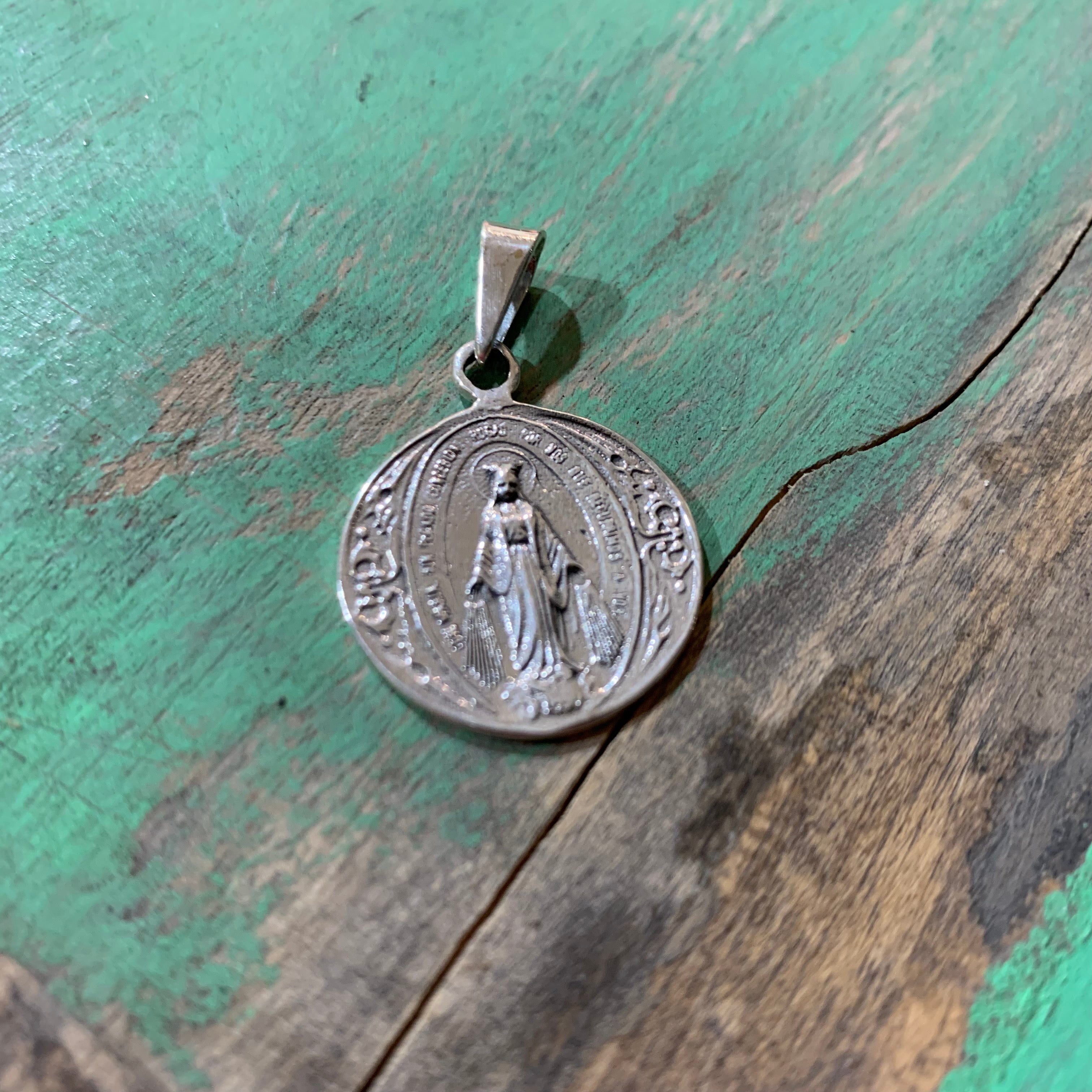 Round Miraculous Medal Sterling Silver – Love and Honor Jesus