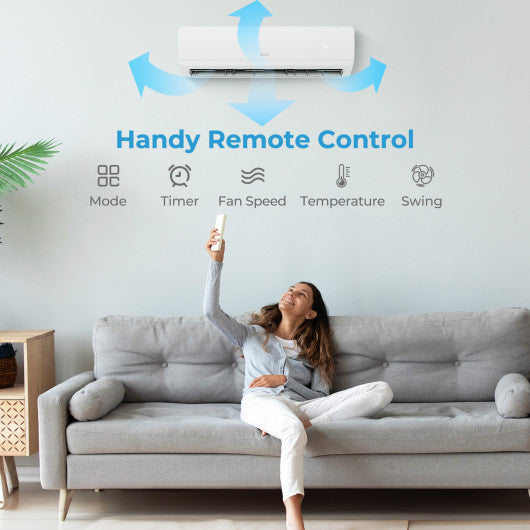27000 BTU 2 Zone 19 SEER2 Mini Split AC with Heat Pump-9K + 18K