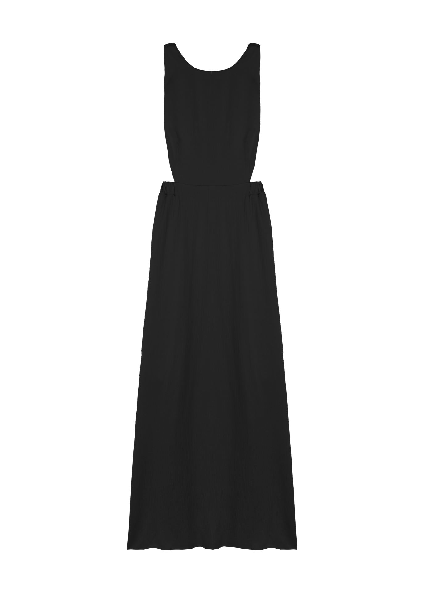 Vanilia Matte crinkle jurk met blote rug zwart