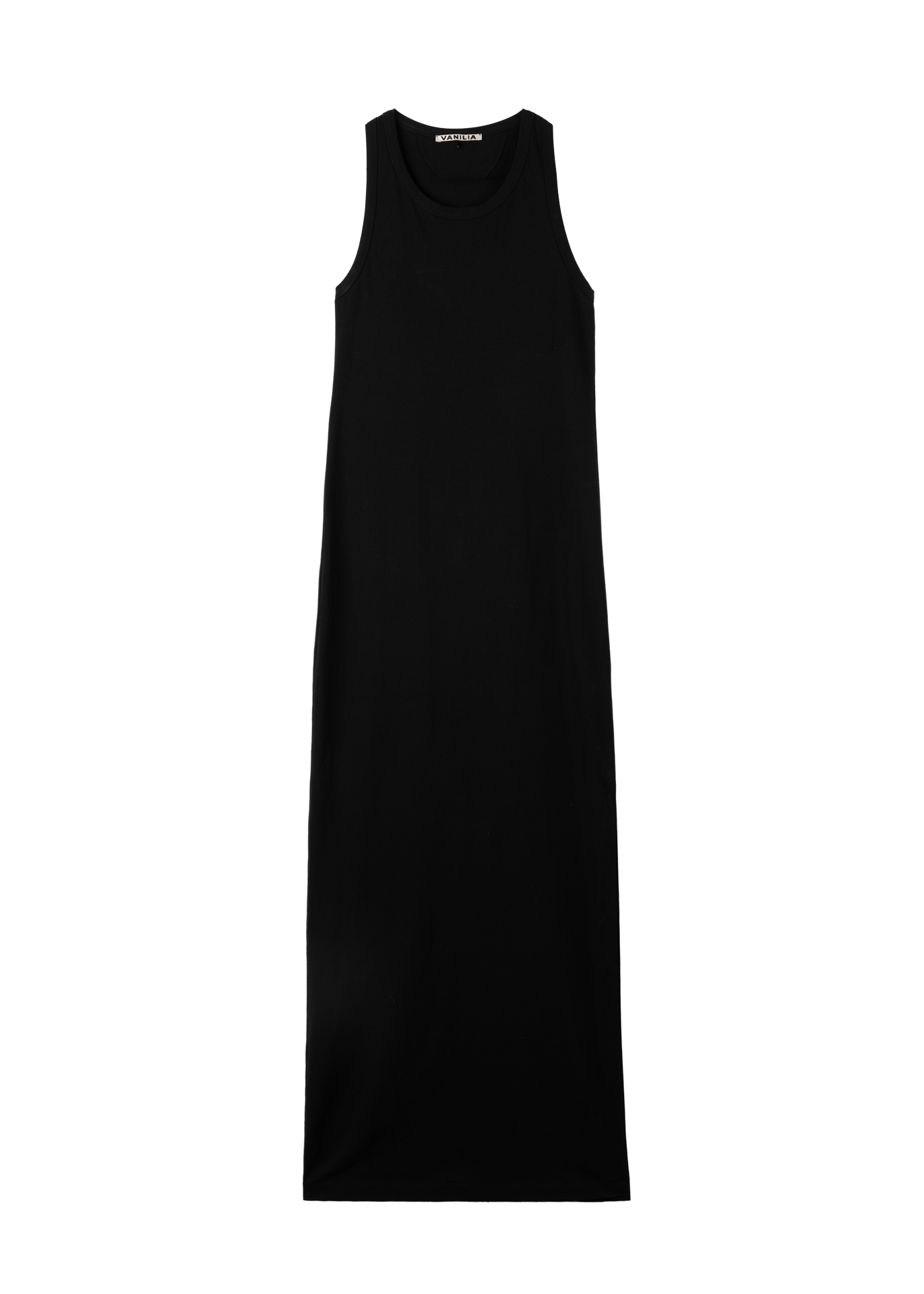 Vanilia Katoenen maxi-jurk met split zwart