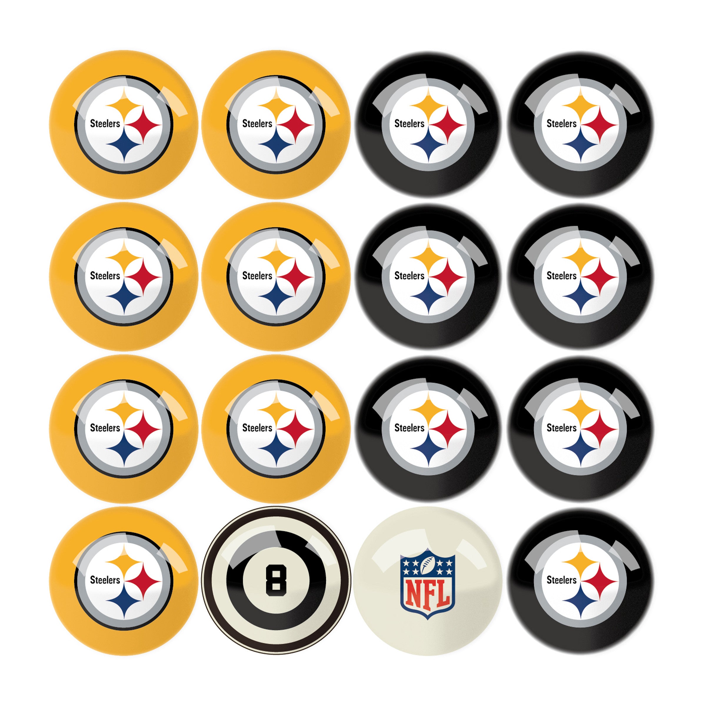 Imperial Pittsburg Steelers Billiard Balls With Numbers