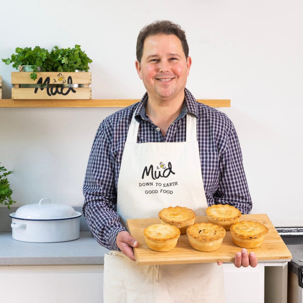 Christian with tray of pies