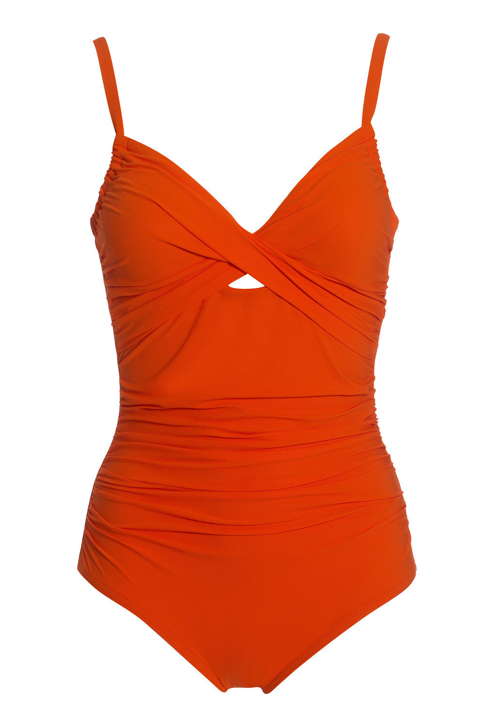 Orange Ruched Moulded Cup One Piece Swimsuit | Karla Colletto – Beach ...