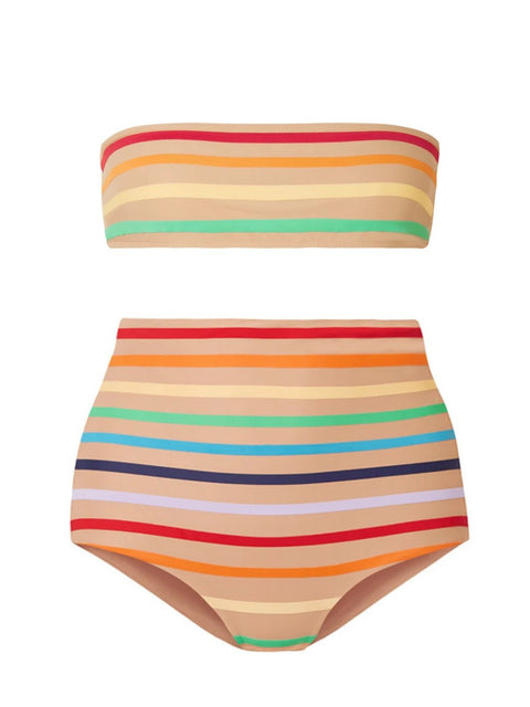 rainbow high waisted bikini