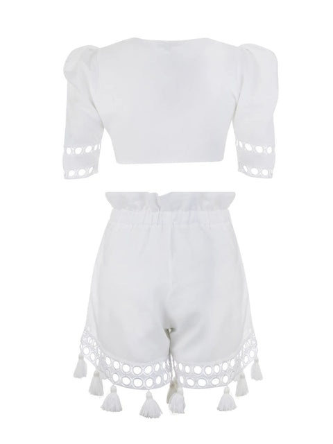 white linen co ord set