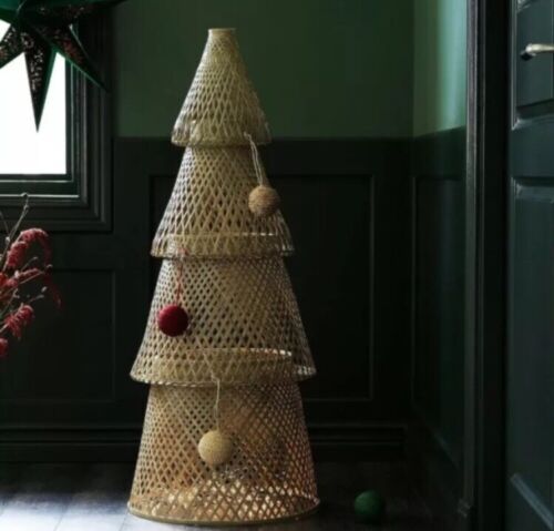 Ikea rattan Christmas tree is an eco-friendly Christmas tree alternative