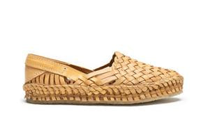 Women's Natural Leather Woven Flats