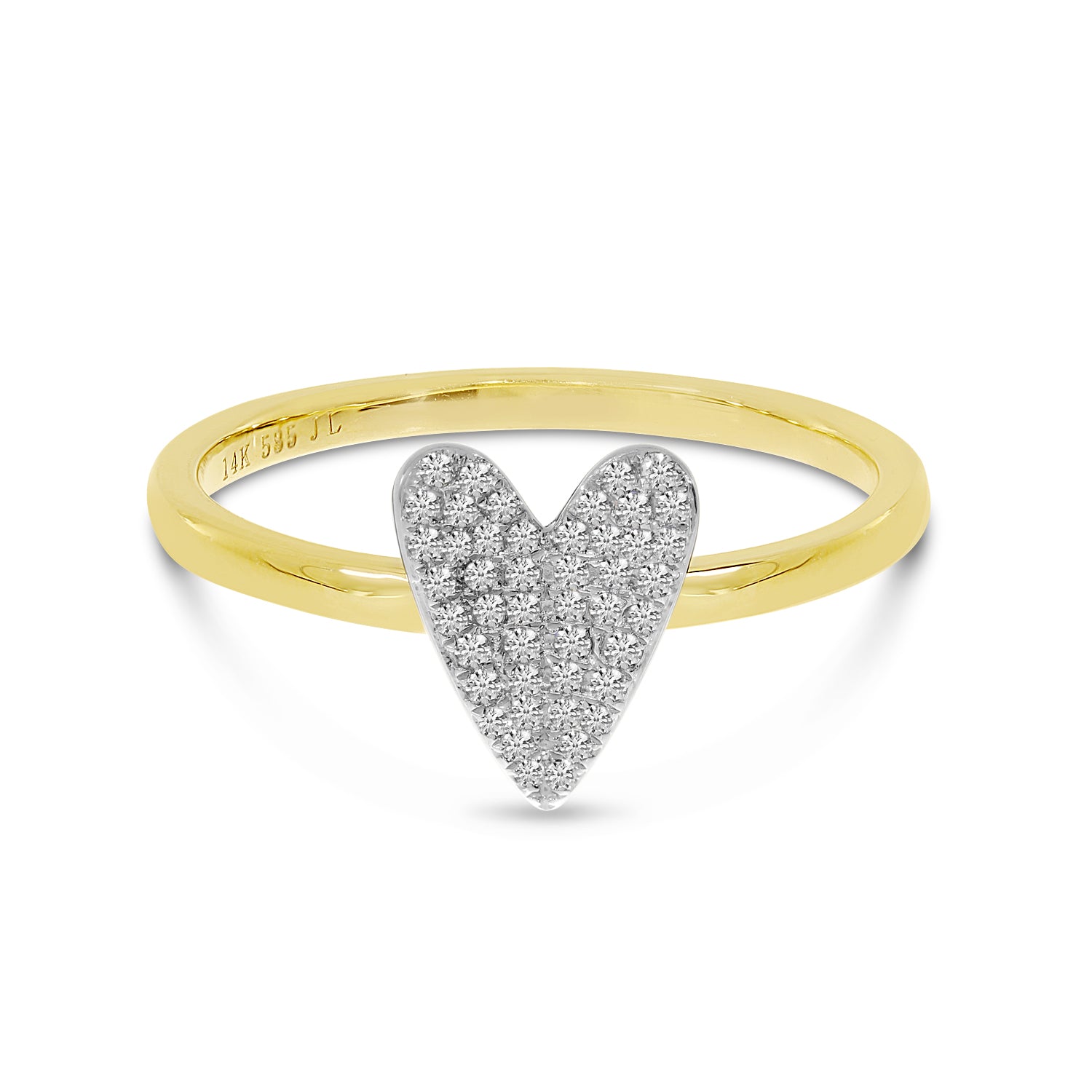 Narrow Paper Heart Diamond Ring
