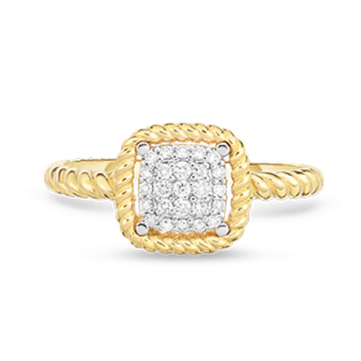 Barocco Square Rope Twist Diamond Ring