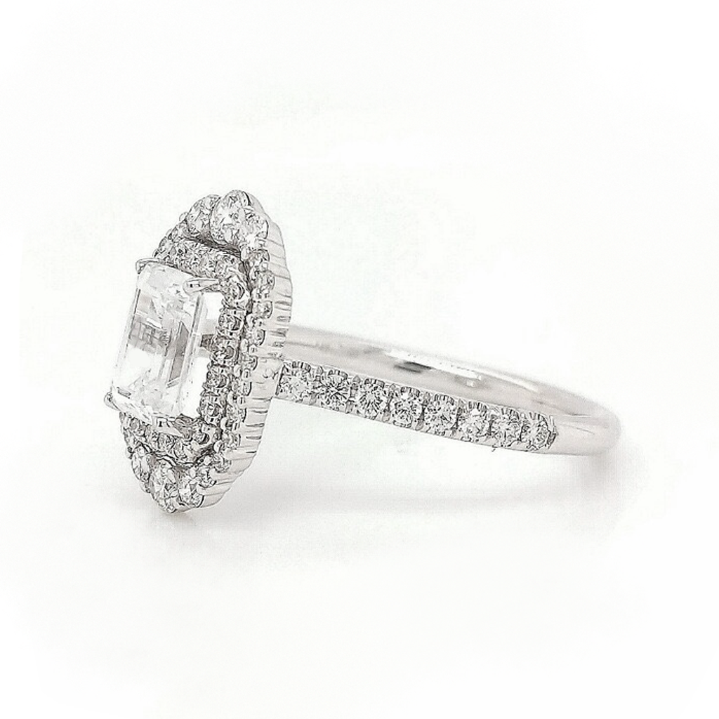 Double Halo French Pave Elongated Diamond Ring – J. Brooks