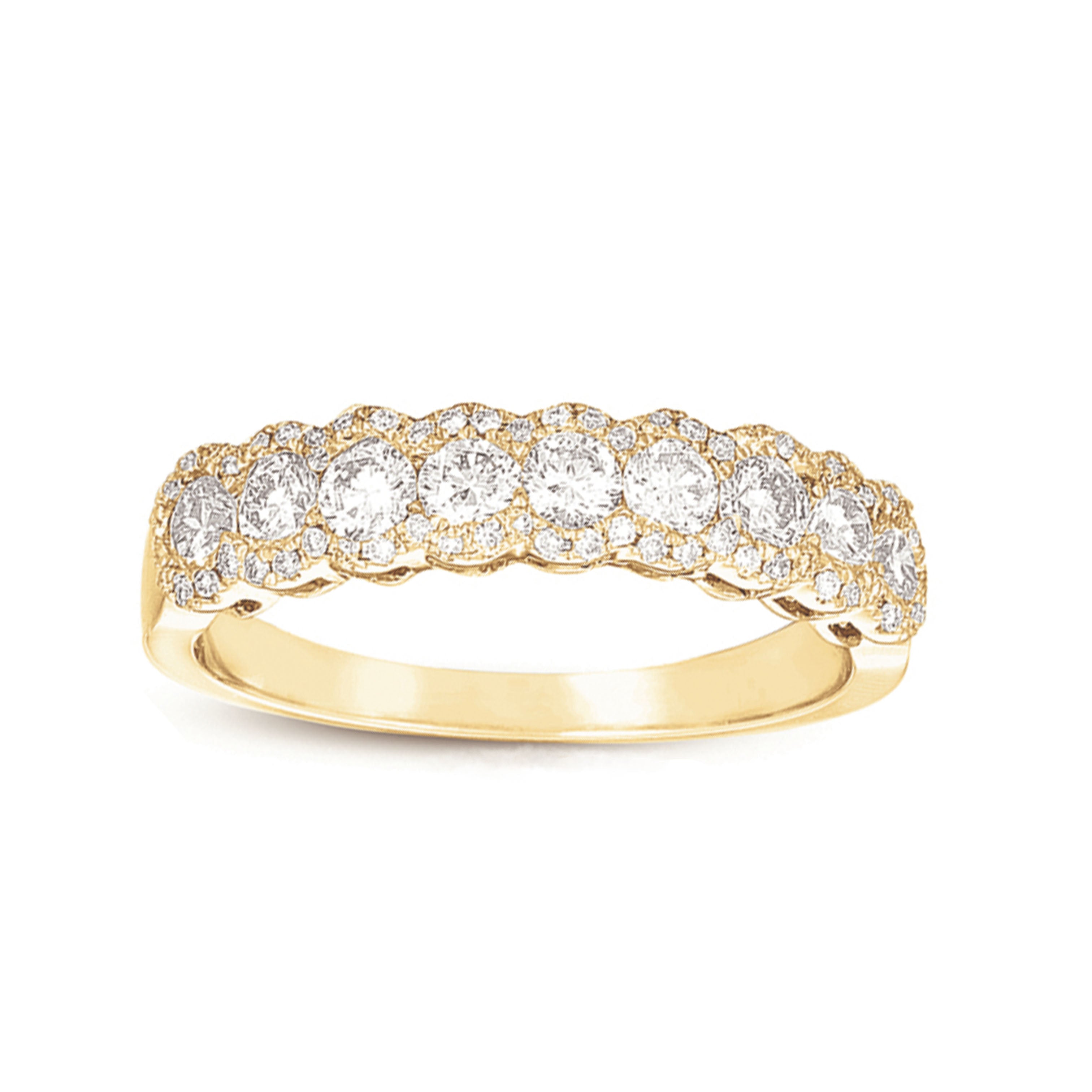 9 Round Halo Diamond Band