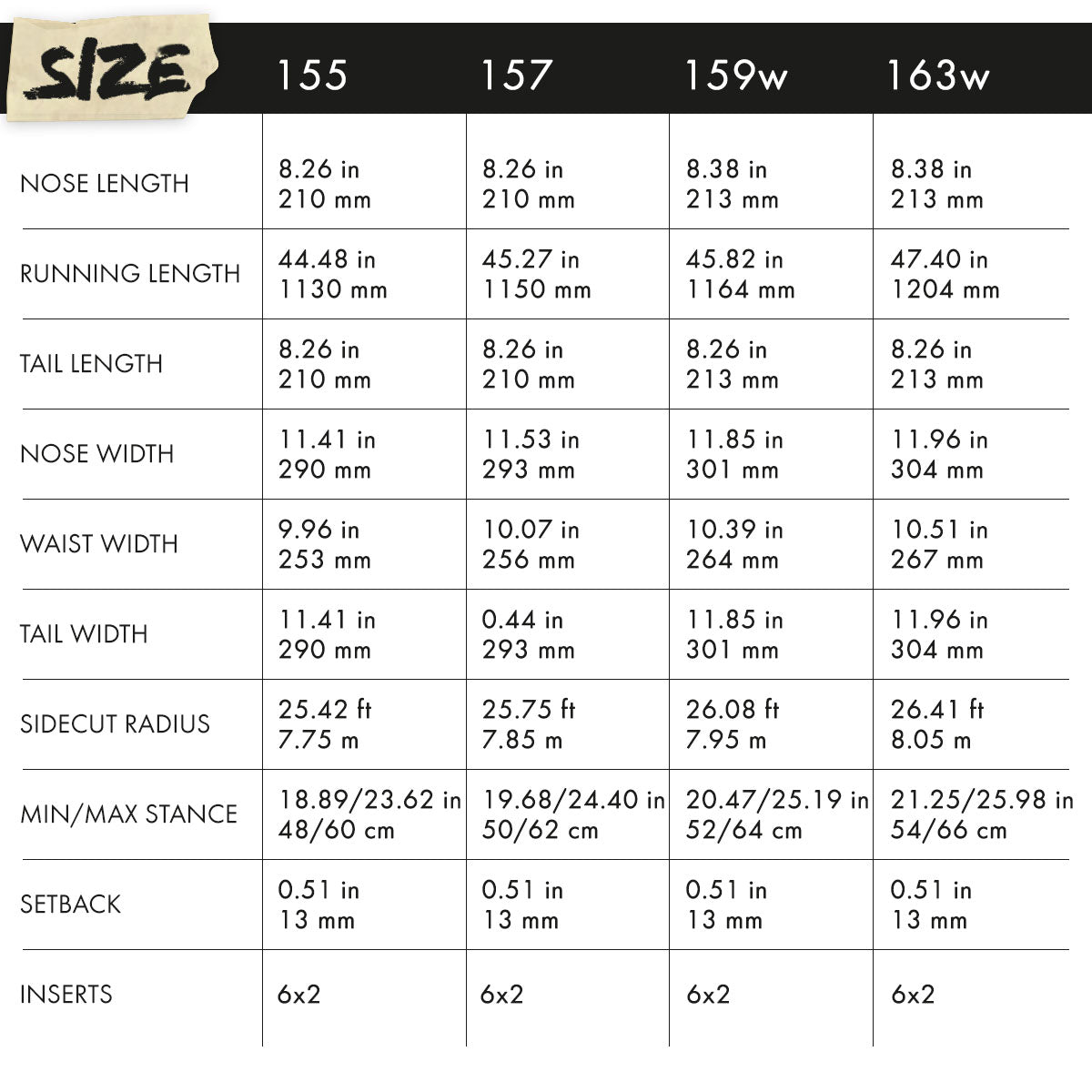 Slash ATV Snowboard Sizes