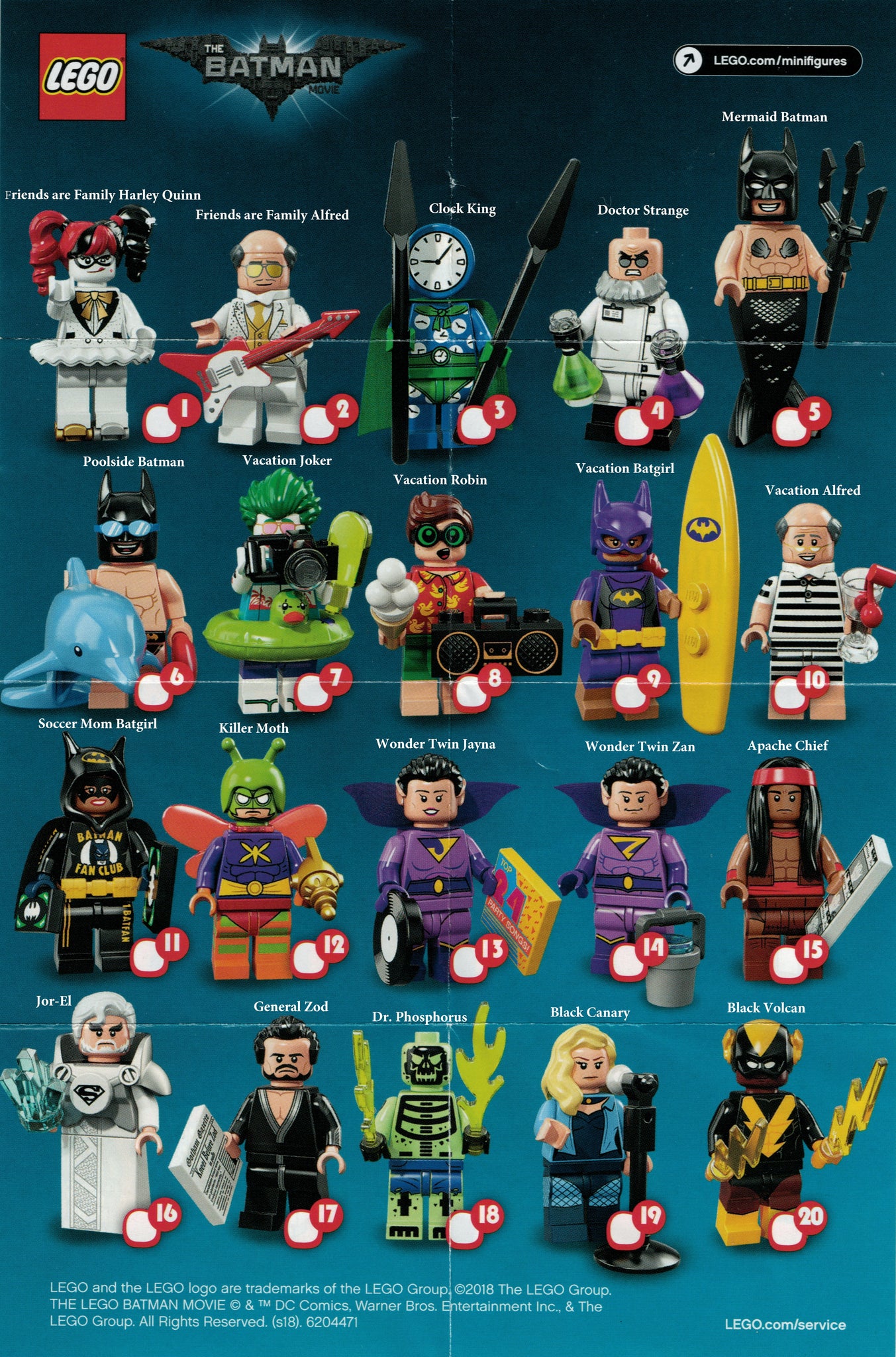 The Lego Batman Movie Series 2 Minifigures Complete Identification Gui |  RYAN'S VINTAGE GI JOE & TOY BRICKS
