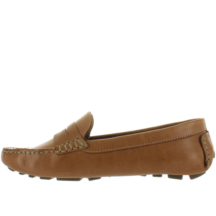 Camel Leather Penny Loafer Driving Moc 