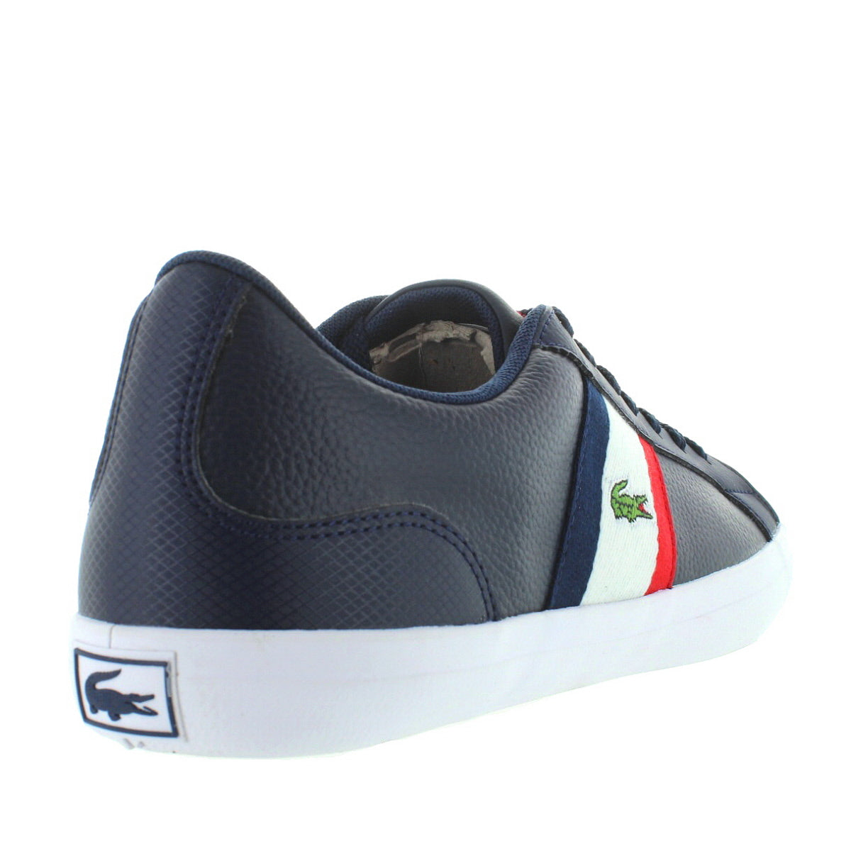 lacoste lerond white red navy