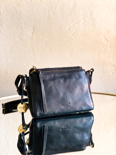 margot, Bags, Margot New York Black Leather Backpack With Brass Colored  Hardware