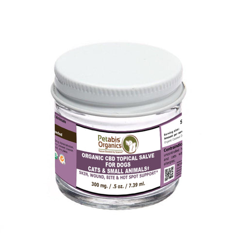 PETABIS ORGANICS CBD TOPICAL SALVE FOR DOGS CATS SMALL ANIMALS AND HORSES