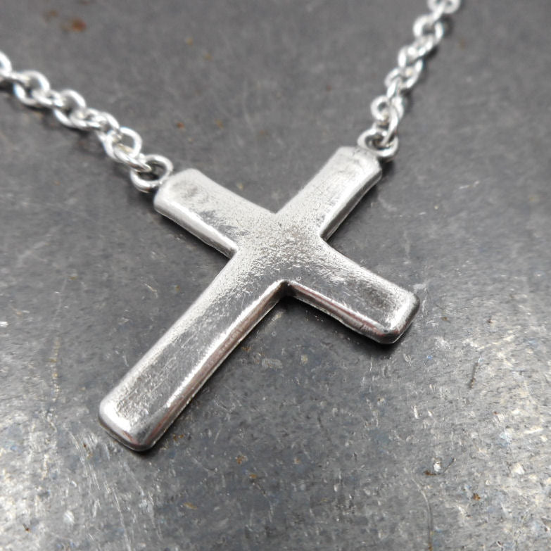 Hanging Cross Necklace in Sterling & Fine Silver - from PartsbyNC ...